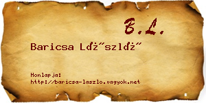 Baricsa László névjegykártya